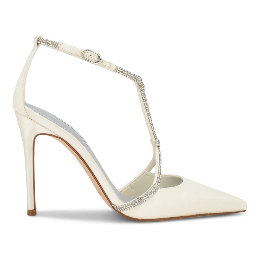 White Satin Heels